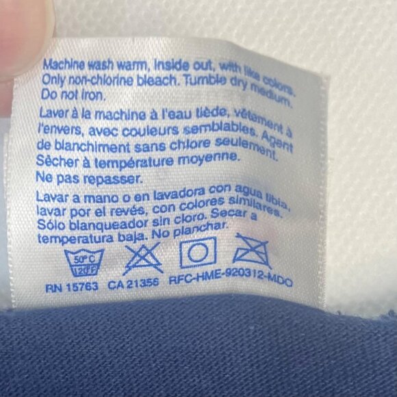 Tank Top Land of Freedom Mens Large Blue USA Flag Hanes Heavyweight Summer - Picture 9 of 9